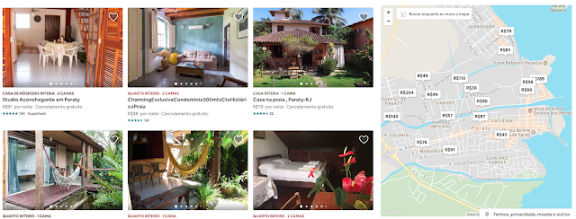 Página de busca do Airbnb